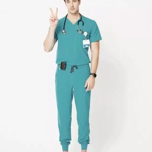 Men’s teal FIGS scrubs set